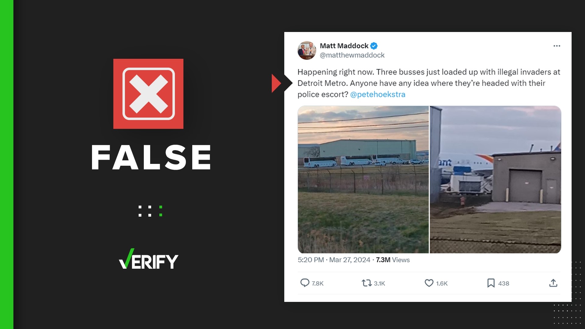 A Michigan state representative claimed two photos showed “illegal invaders” boarding buses at a Detroit airport. Here’s how we know that’s not true.