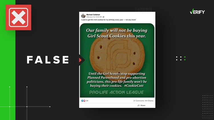 No, Girl Scouts of the USA does not support Planned Parenthood, like viral post claims