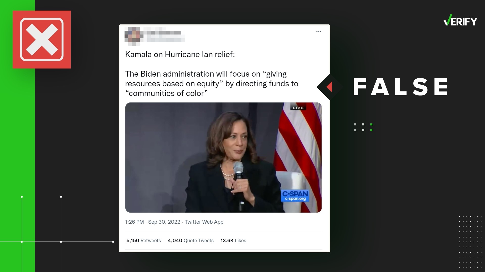 Kamala Harris hurricane relief comments shared out of context ...