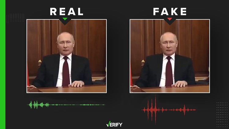 No, the video of Russian President Vladimir Putin announcing peace isn’t real