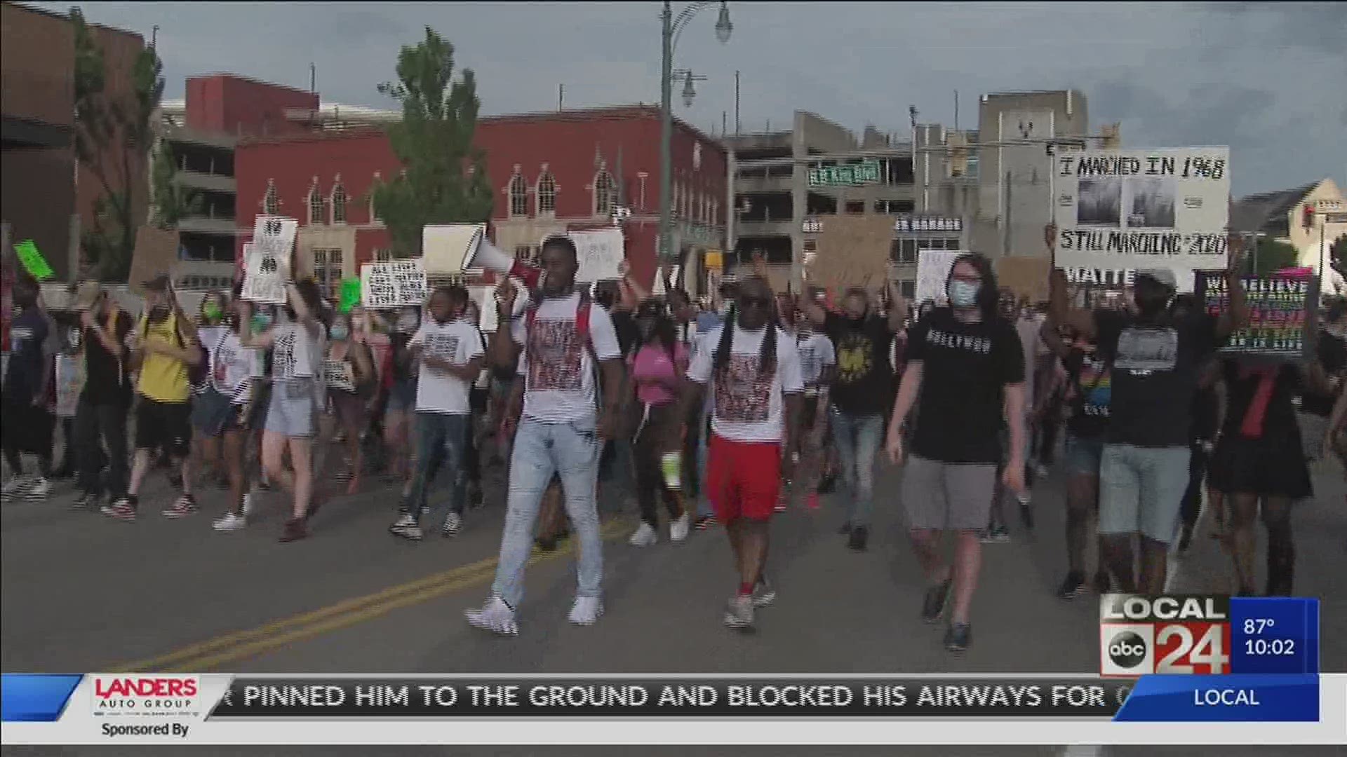 Protesters met at the I Am A Man Plaza for the 12th night