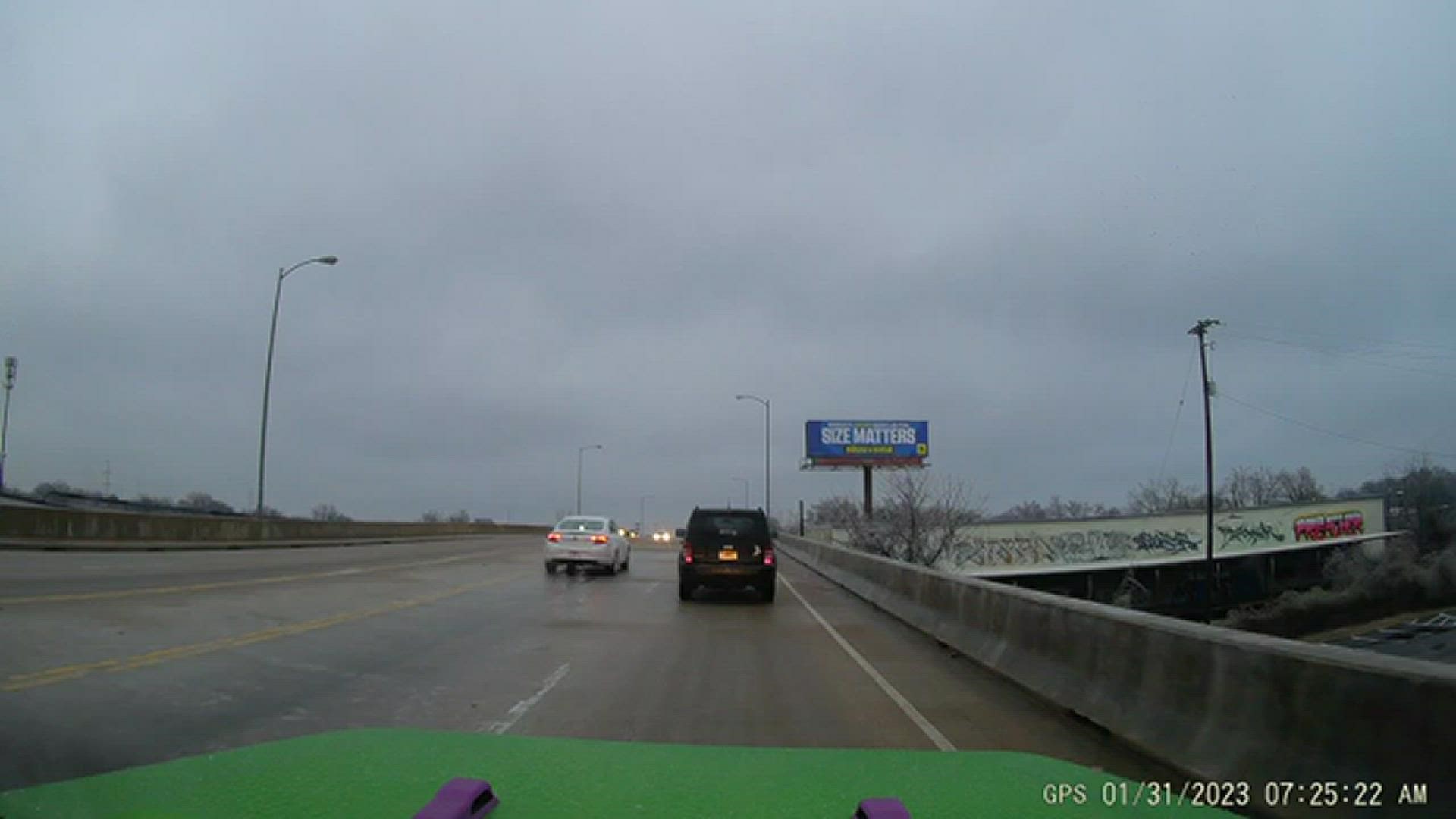 Dashcam caught this crash on Summer Ave. along the overpass between N. Bingham and Scott St. Tuesday morning.