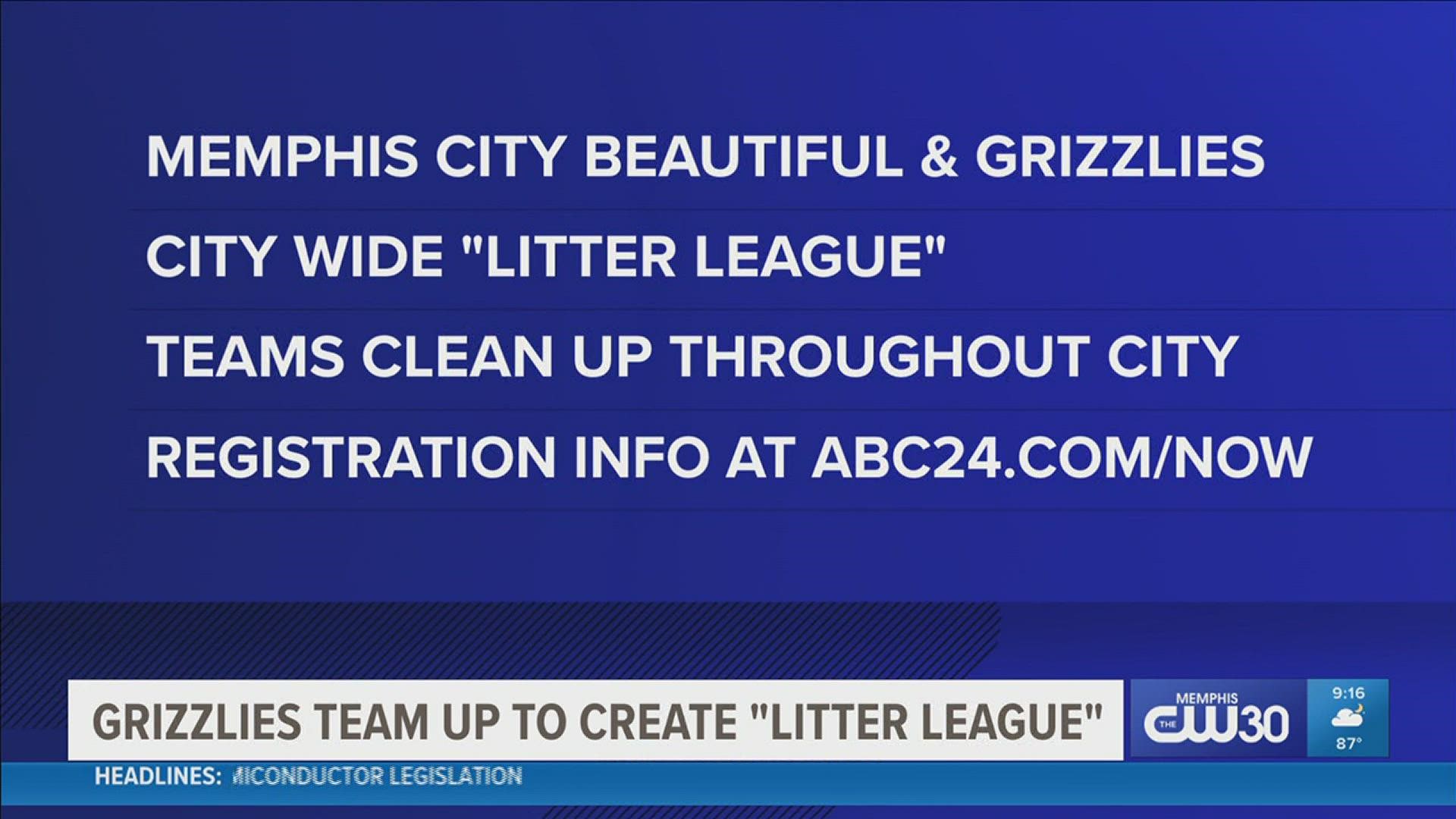 Memphis City Beautiful is teaming up with the Memphis Grizzlies for a city-wide ‘Litter League' in an effort to clean up neighborhoods across the area.