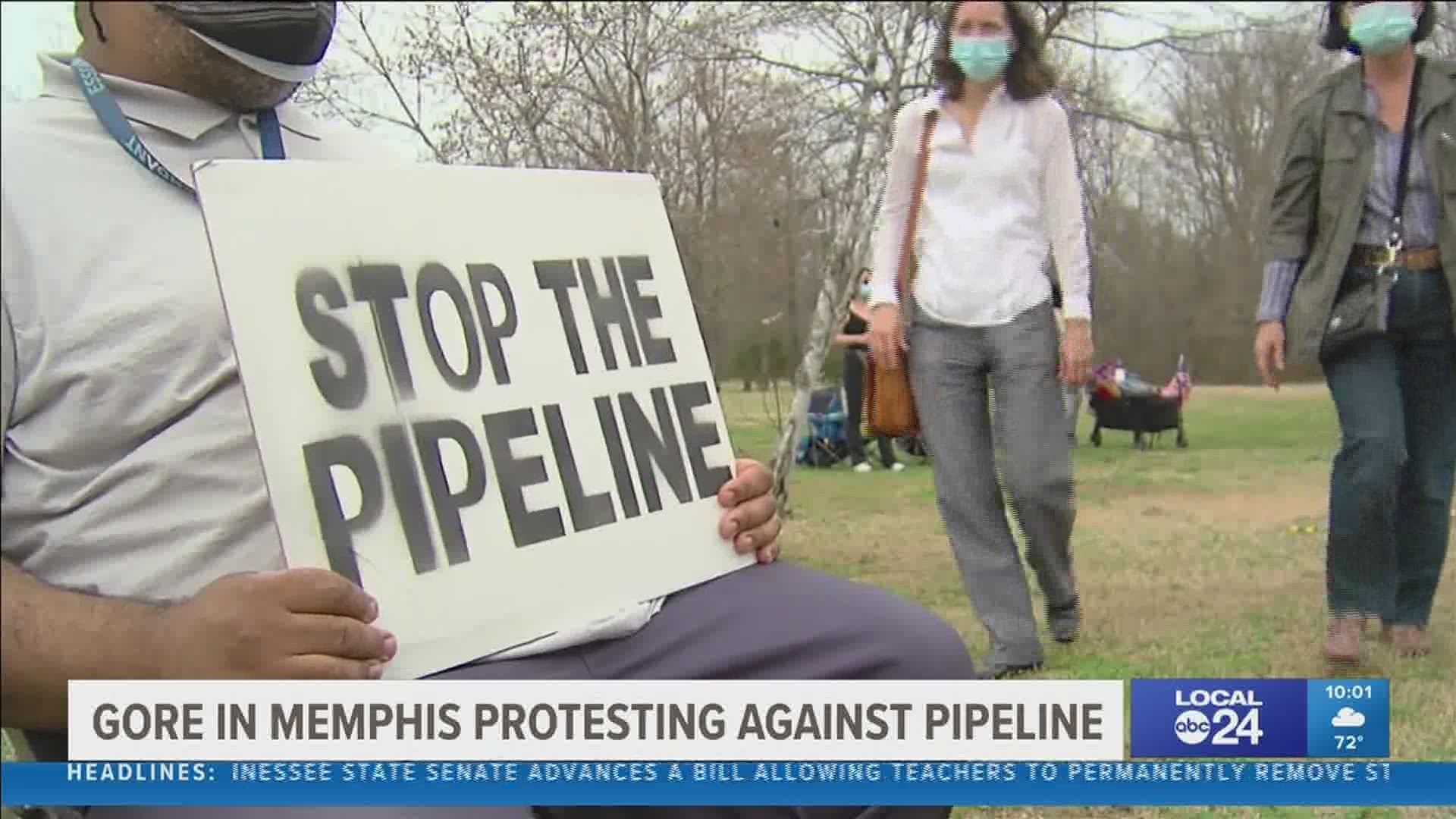 Former Vice President Al Gore attends Byhalia Pipeline Protest