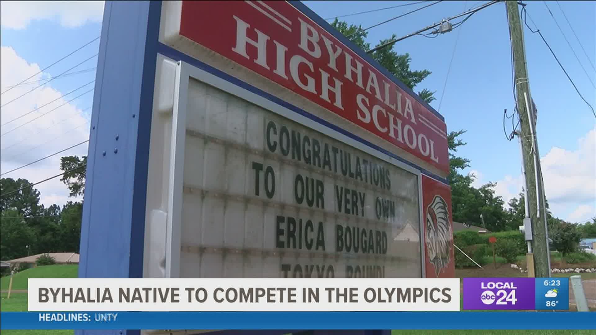 Local track star Erica Bougard is competing in the heptathlon at the Tokyo games.