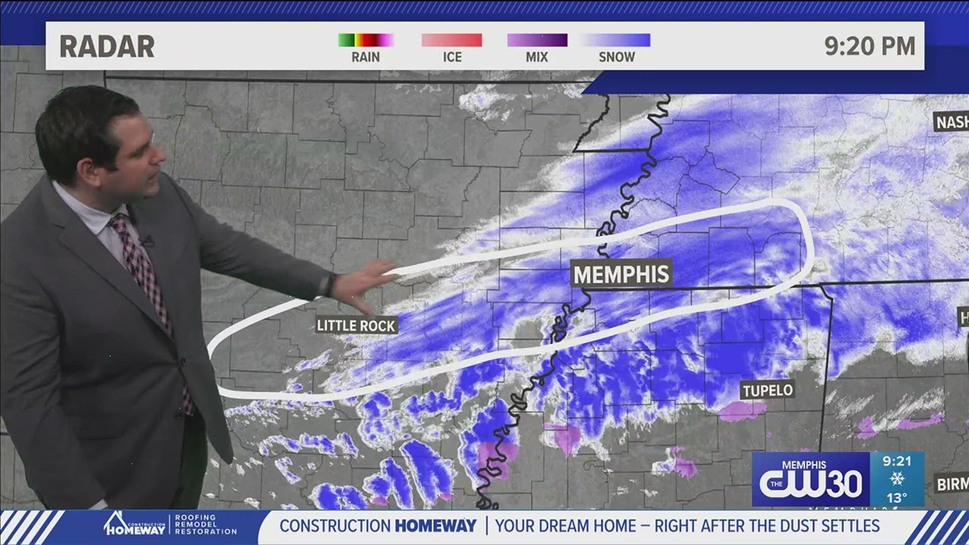 Snow is falling across the Mid-South tonight and into Monday. Some locations could still end up seeing 4-6" with this storm/