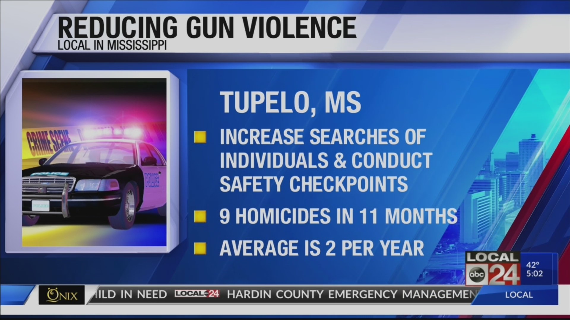 Tupelo Police to increase searches & safety checkpoints in wake of spike in homicides