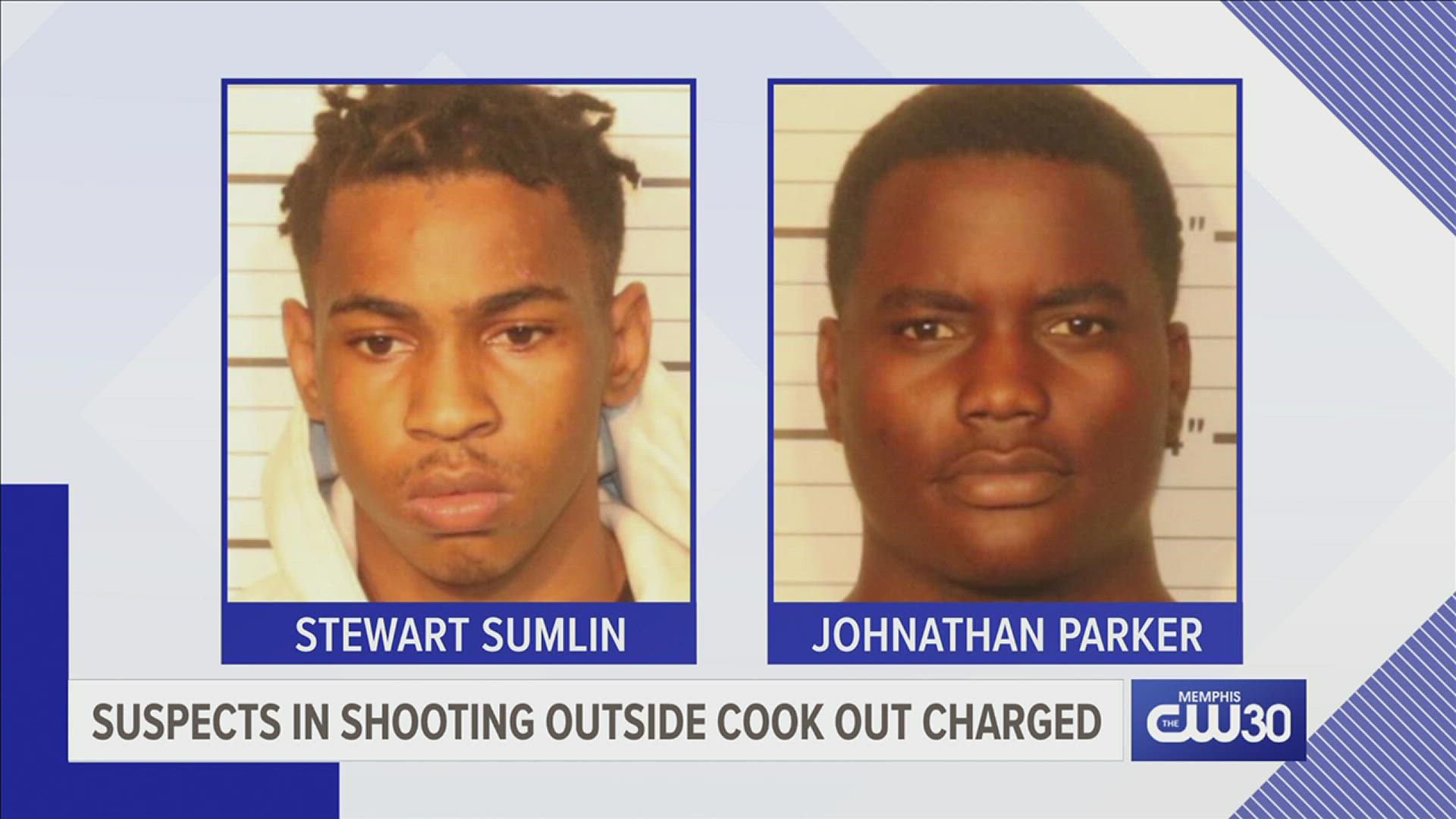 21-year-old Johnathan Parker and 19-year-old Stewart Sumlin are charged in the death of 18-year-old Carell Robinson outside the Cook Out on Union Avenue.