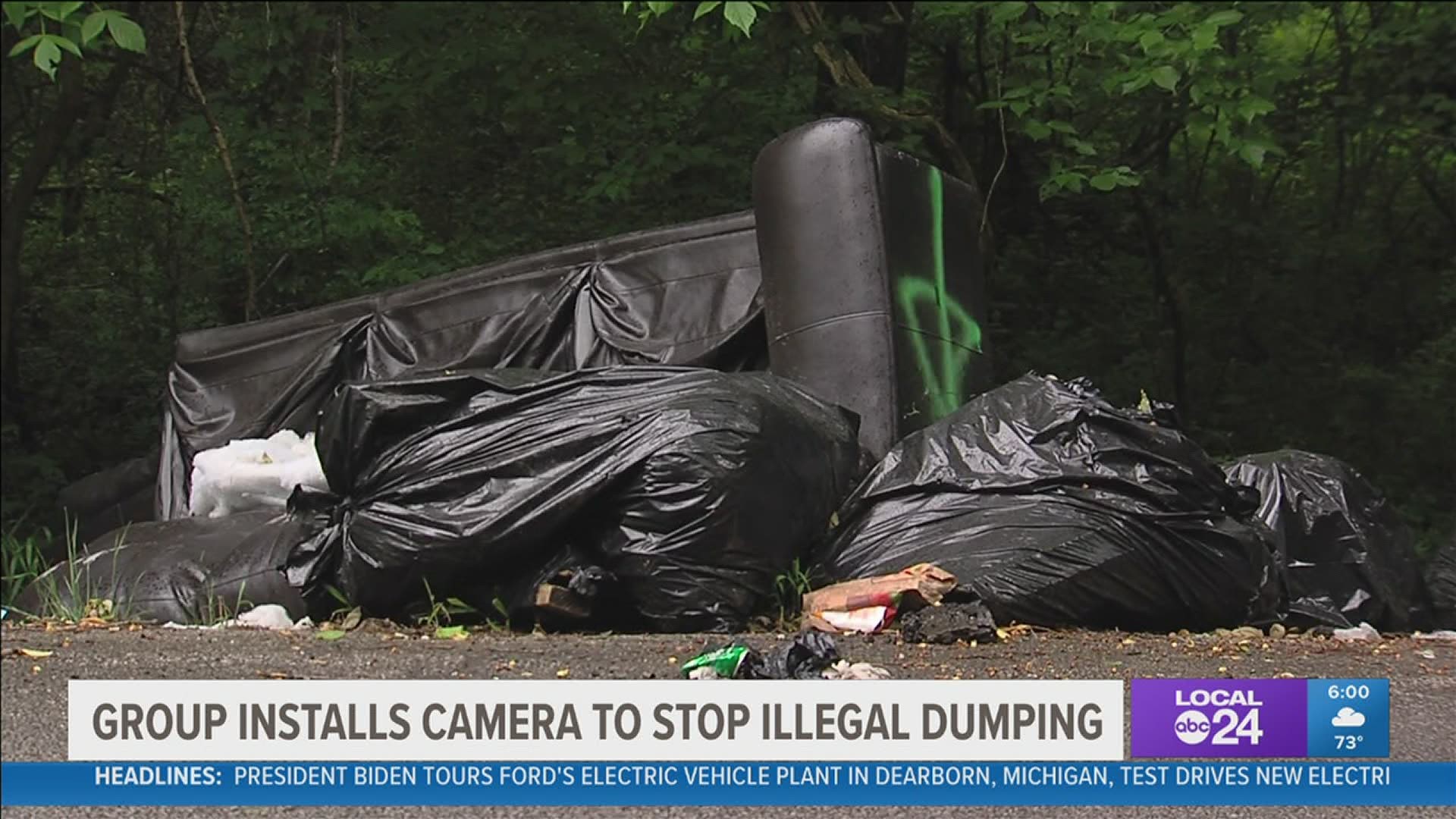 Fed up residents along Levi Road have gotten a grant to put up a camera to catch people who are illegally dumping.