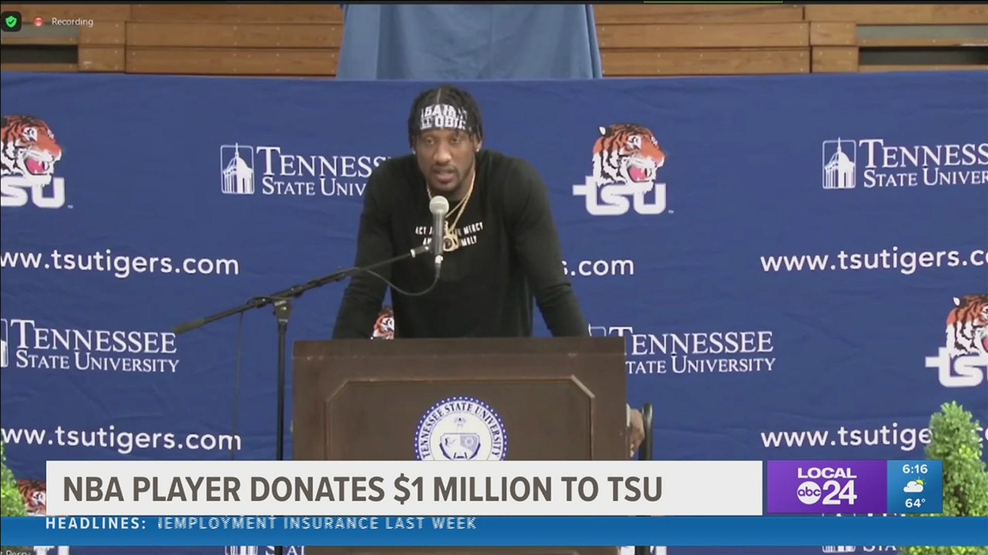 Houston Rockets Player Robert Covington played for TSU from 2009 to 2013. He made the donation Thursday.
alma mater Thursday.