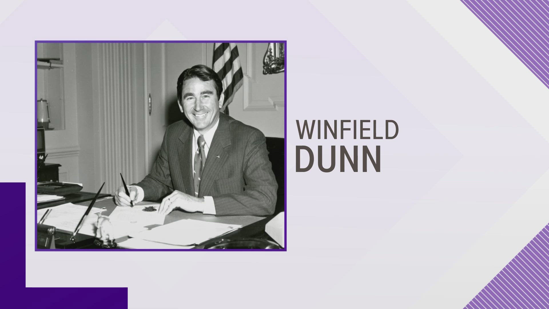 The 43rd Governor of Tennessee Winfield Dunn passed away peacefully in his home on Saturday afternoon, according to a release.