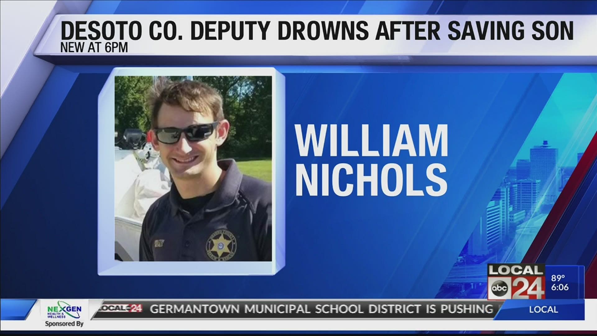 William Nichols was pulled from the water after saving his teenage son who was in distress.