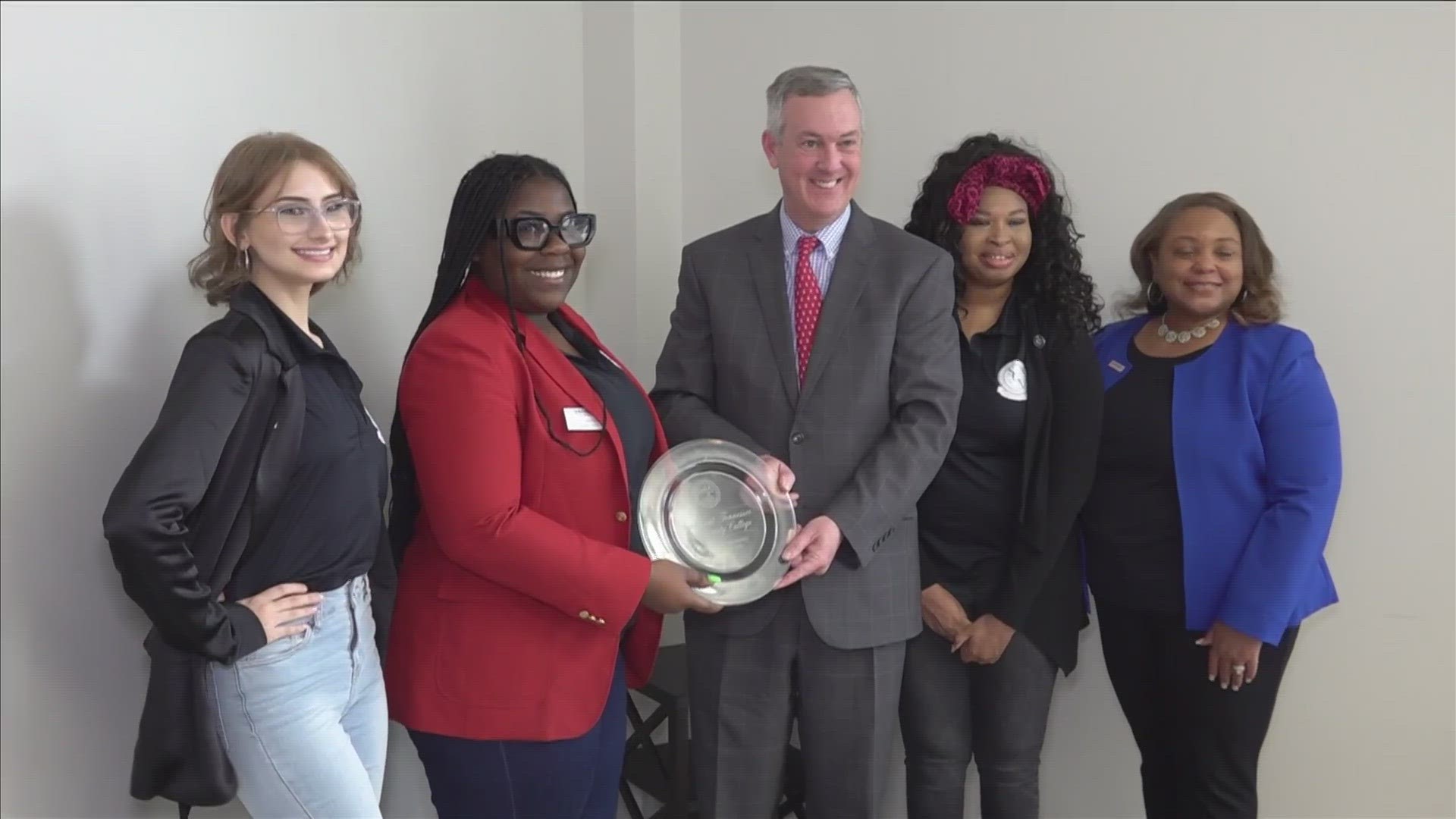 Tennessee Secretary of State Tre Hargett was on hand to present the 2023 Tennessee College Voter Registration Competition award to students and faculty Wednesday.