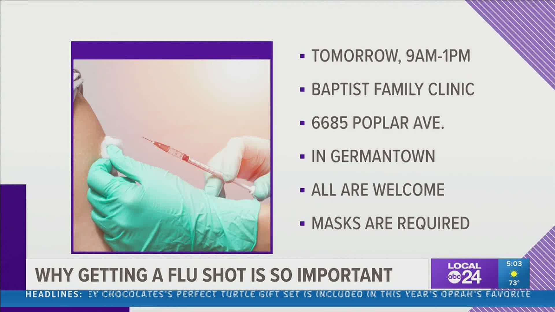 You can get a free flu shot this weekend as part of Free Flu Shot Saturdays.