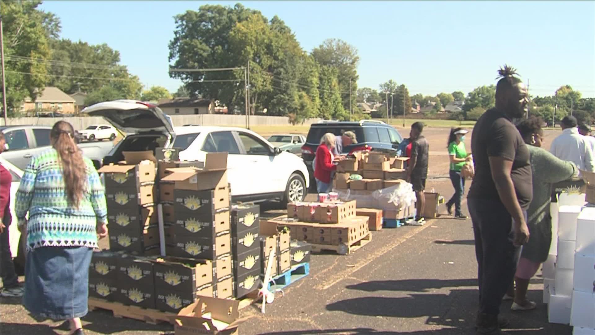 The food drive is happening every Thursday at Tabernacle Church of God in Christ starting at 11 a.m. until the church runs out of food.