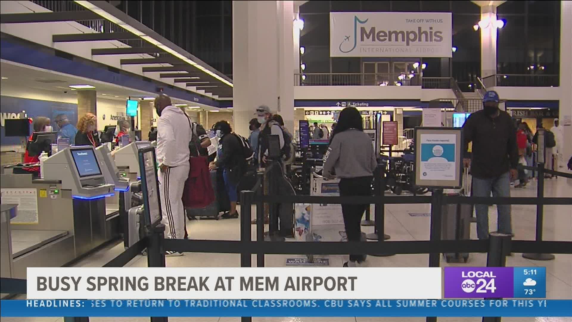 Memphis International saw its busiest pandemic travel day during March. The airport is now anticipating a second round of spring break travelers.