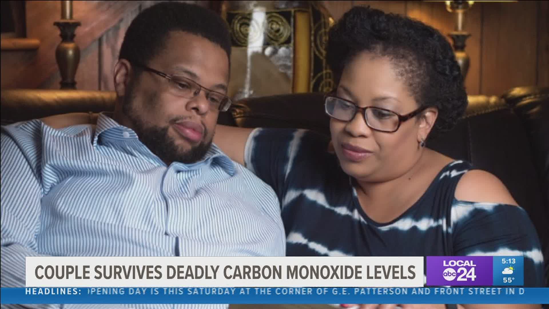 Memphis firefighters detected deadly amounts of carbon monoxide in their home.