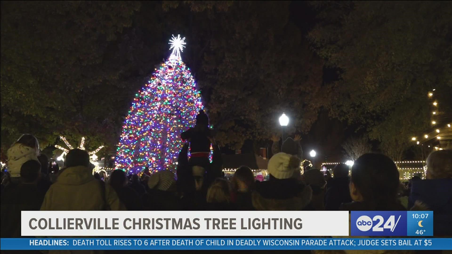 The town of Collierville returned its annual Christmas tree lighting after missing last year because of COVID.