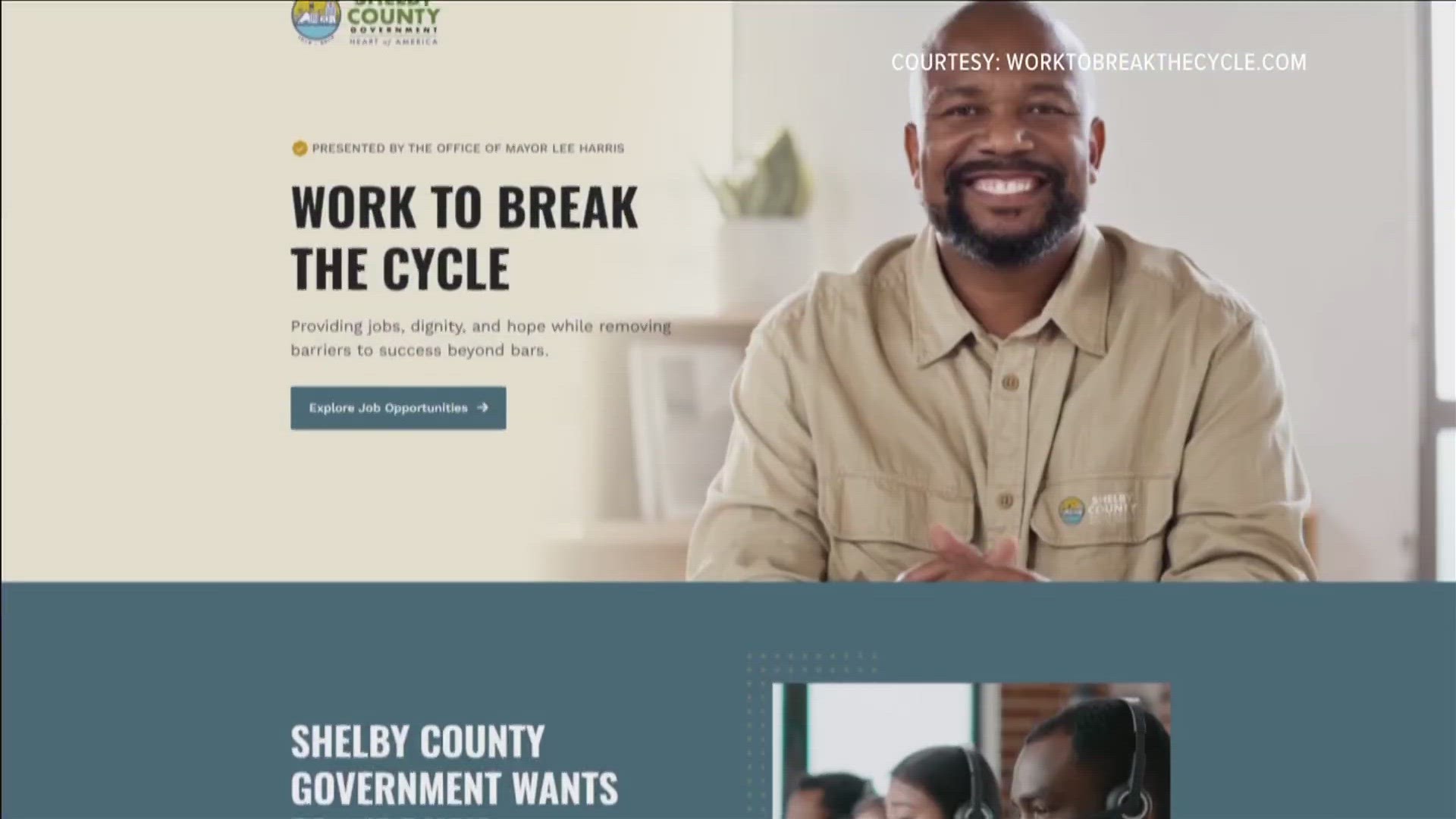 The ‘Work to Break the Cycle’ website is an online jobs site providing available Shelby County Government jobs for people who have had arrests or convictions.