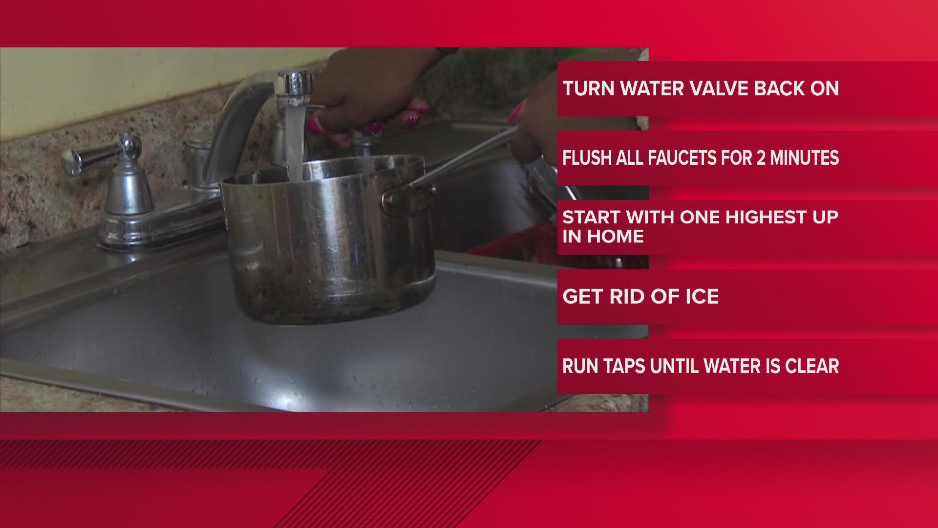 MLGW tells customers to run faucets for at least two minutes.