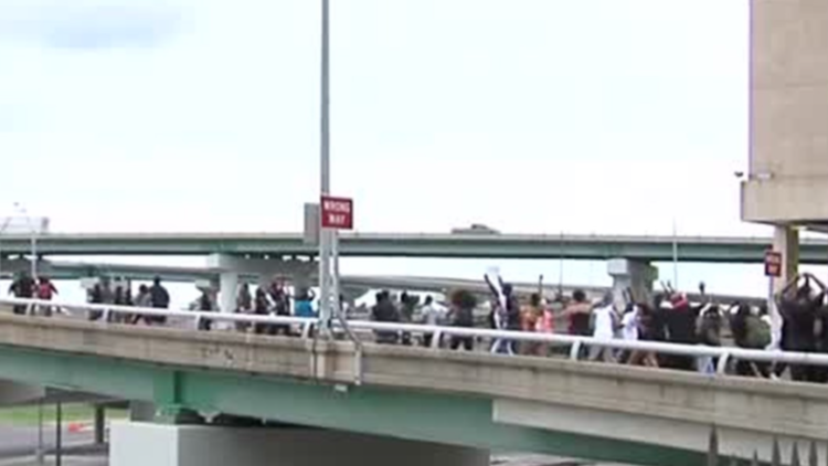 After 6 years since protesters shut down the I-40 bridge, what progress has been made?