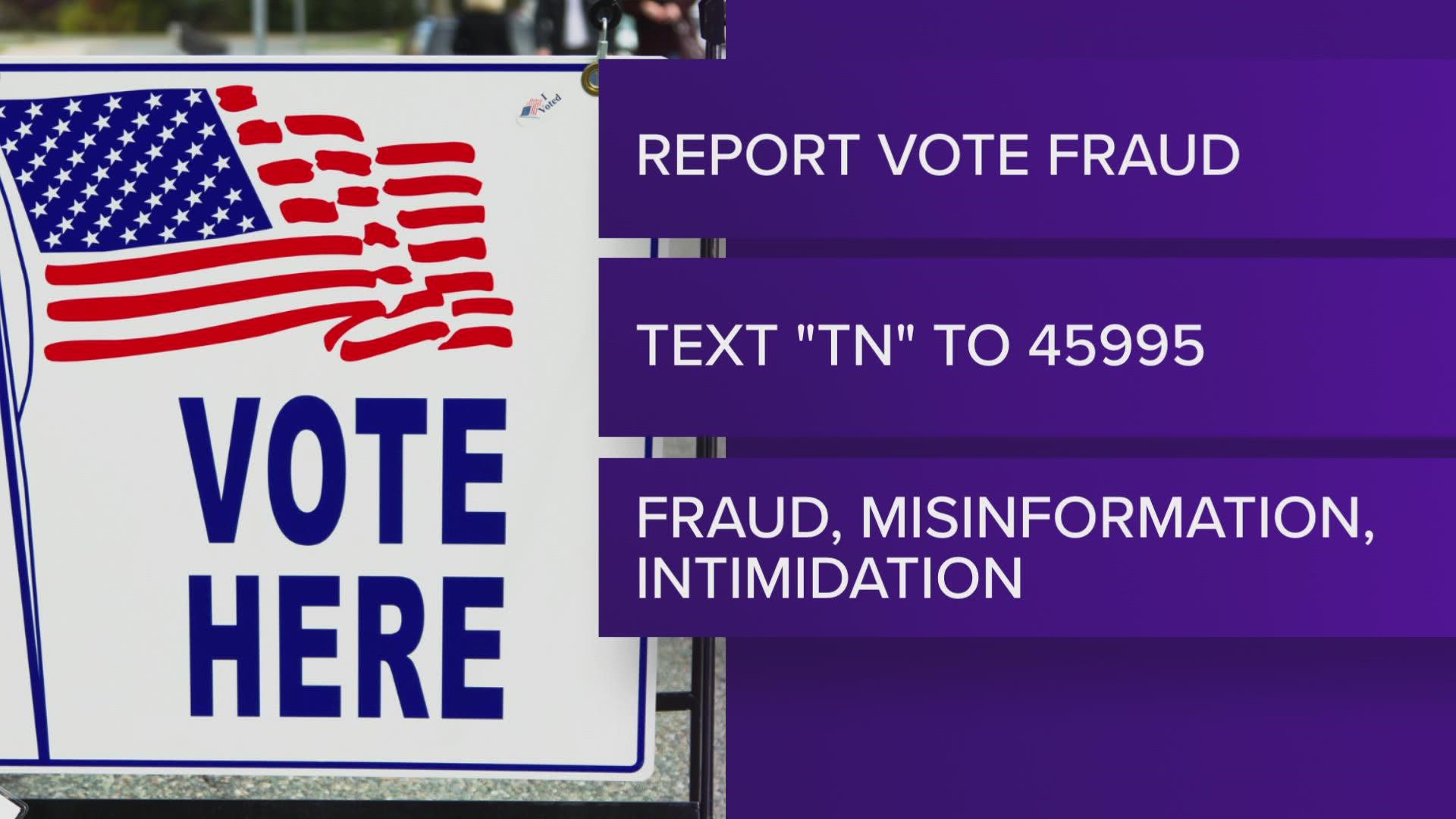 The Text to Report Voter Fraud system is new in the state ahead of primaries and election day on Tuesday, May 3, 2022.