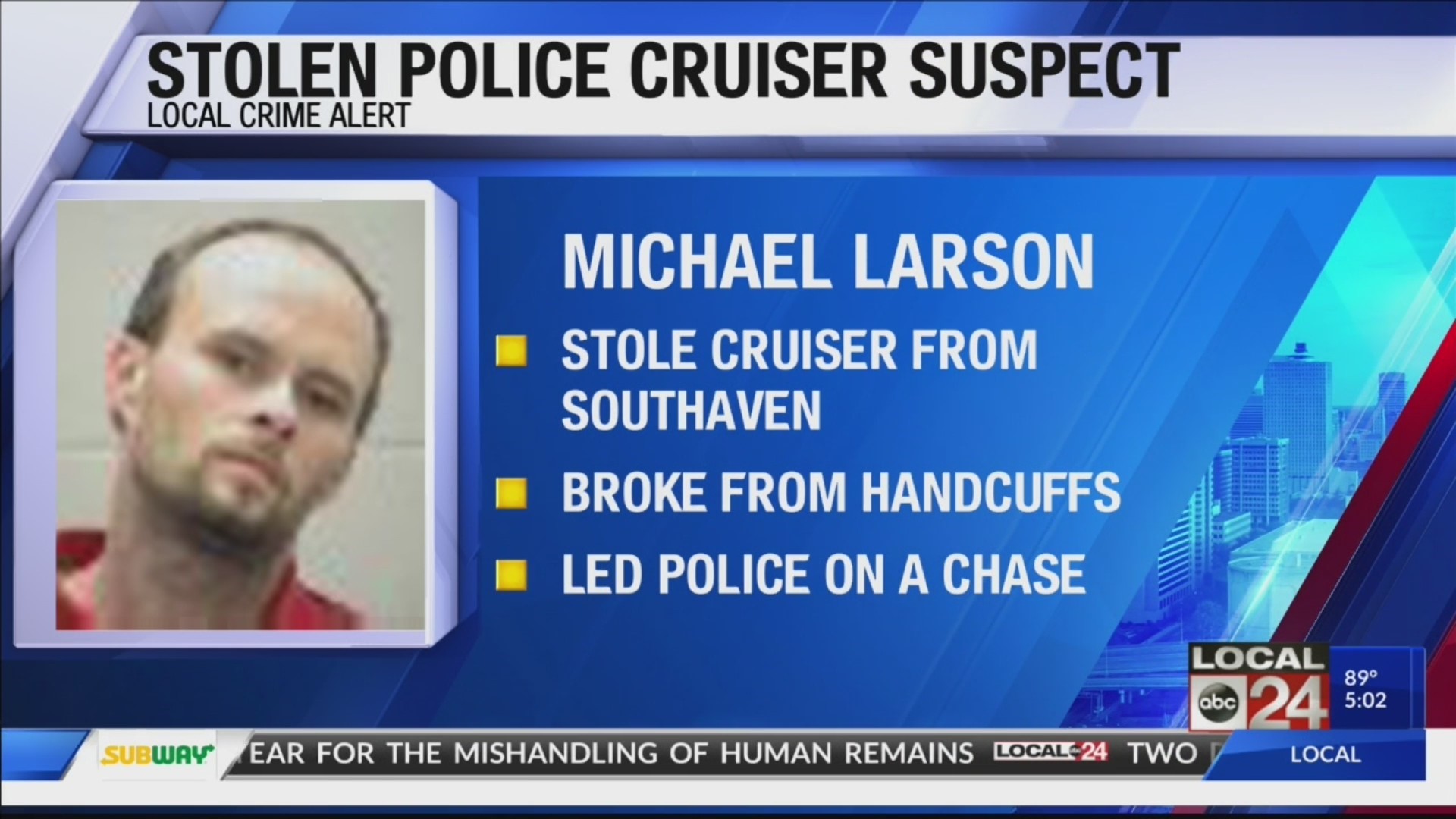 Southaven police cruiser stolen