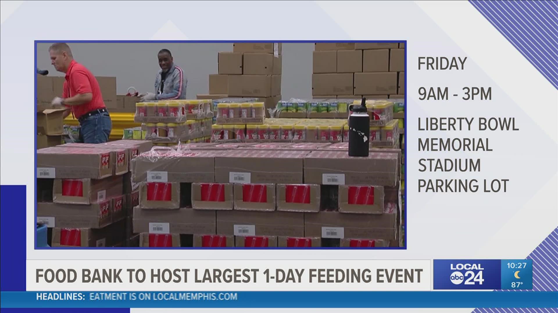 The food bank needs sponsors and volunteers, and those in need can pre-register for the City-Wide Feeding Day at the Liberty Bowl on August 27, 2021.