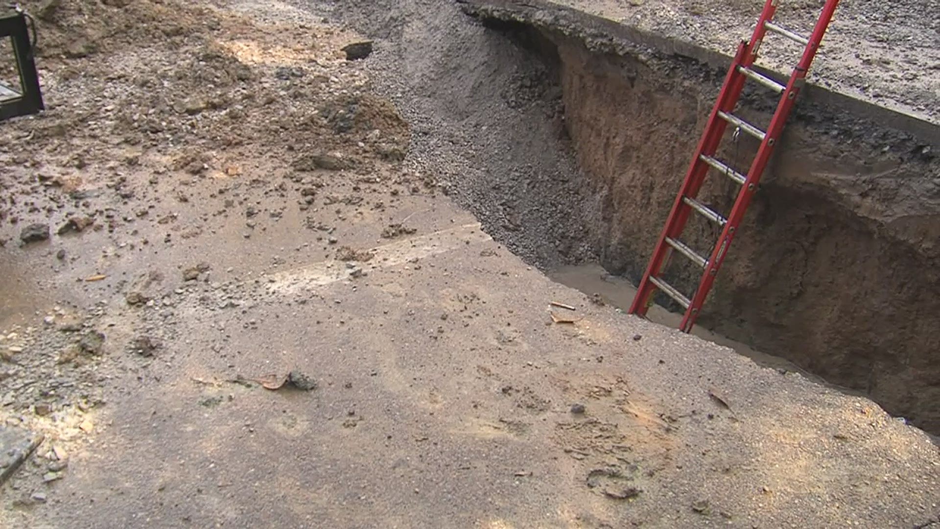 The City of Memphis says the sinkhole opened while crews were doing excavation work.