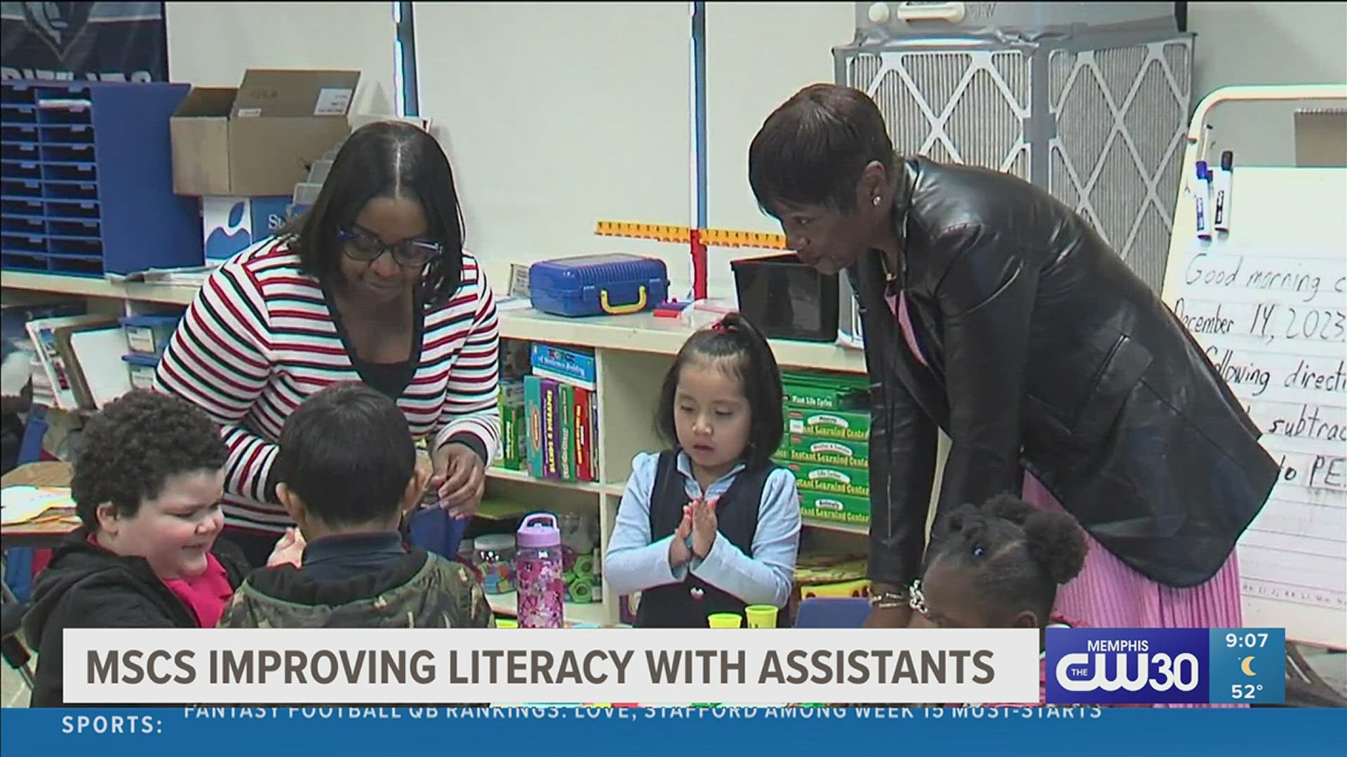 The district showed off specialized education assistants available to help elementary students At Willow Oaks improve their reading skills.
