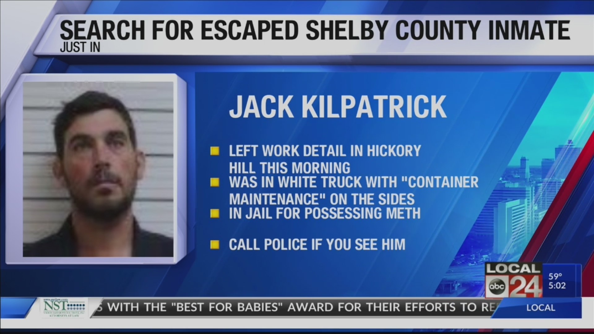 Search underway for Shelby County inmate who escaped while on work release