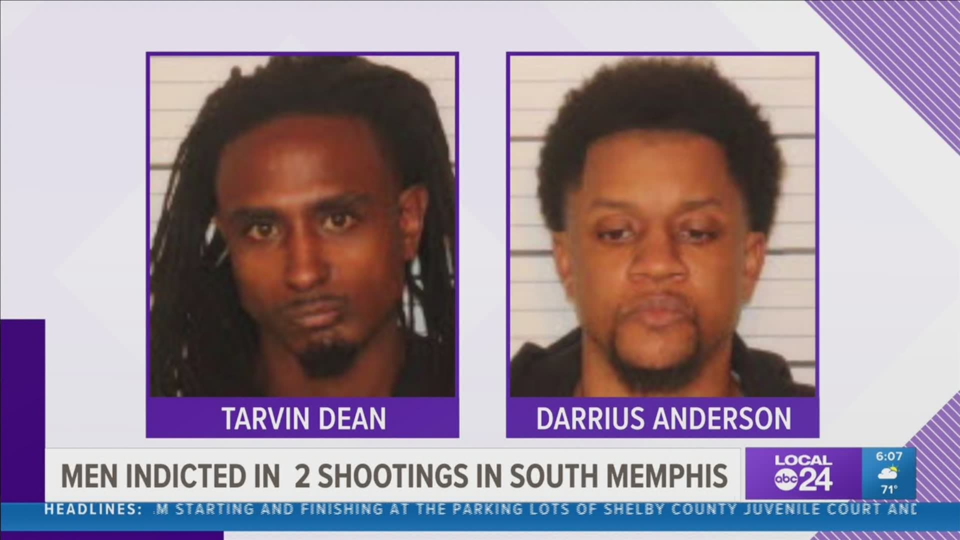 Tarvin Dean and Darrius Anderson are both indicted in the shootings that killed two people and injured three others.