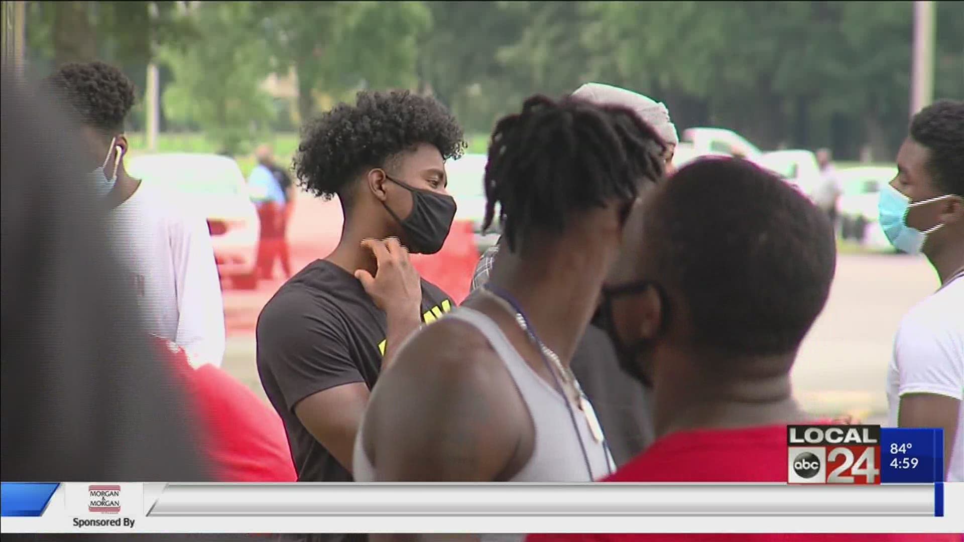 Those protesting want Shelby County Schools to reverse the decision to postpone fall sports.
