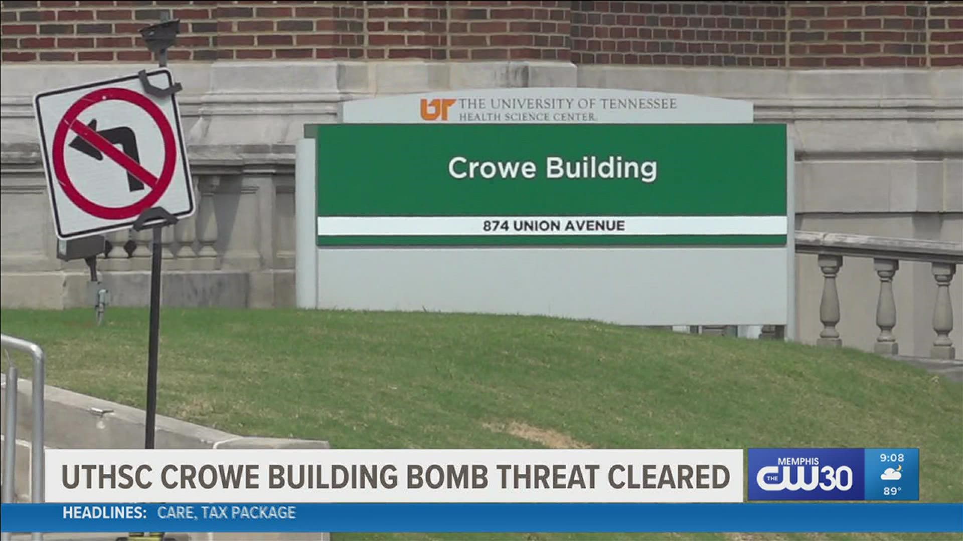 The University of Tennessee Health Science Center gave the all clear about an hour after reporting the threat Wednesday afternoon.