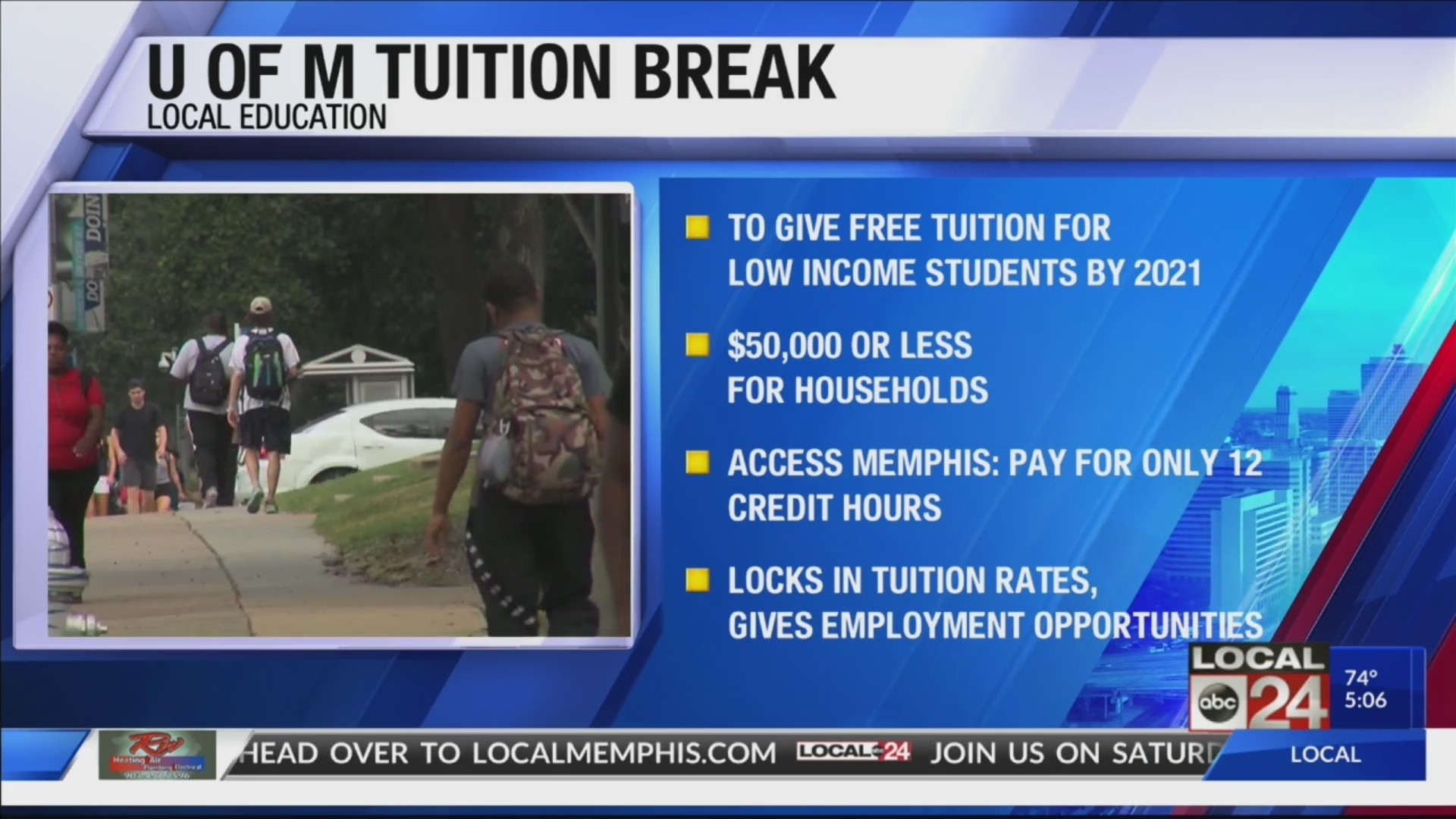 University of Memphis on pace to provide free tuition to low-income students by 2021