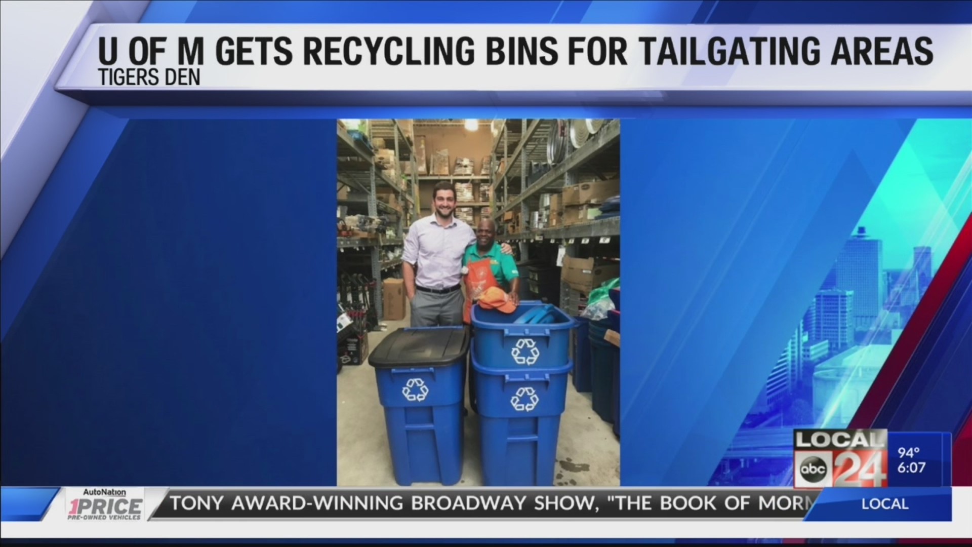 Tigers Den is going green for football season, thanks to recycling grant