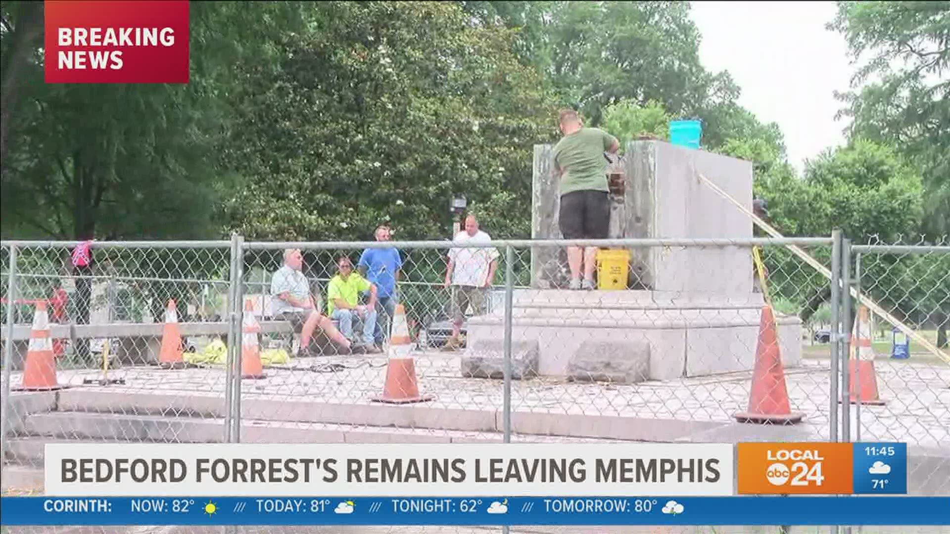 The remains of the former slave trader and his wife are being moved from the Medical District to a museum hundreds of miles away.