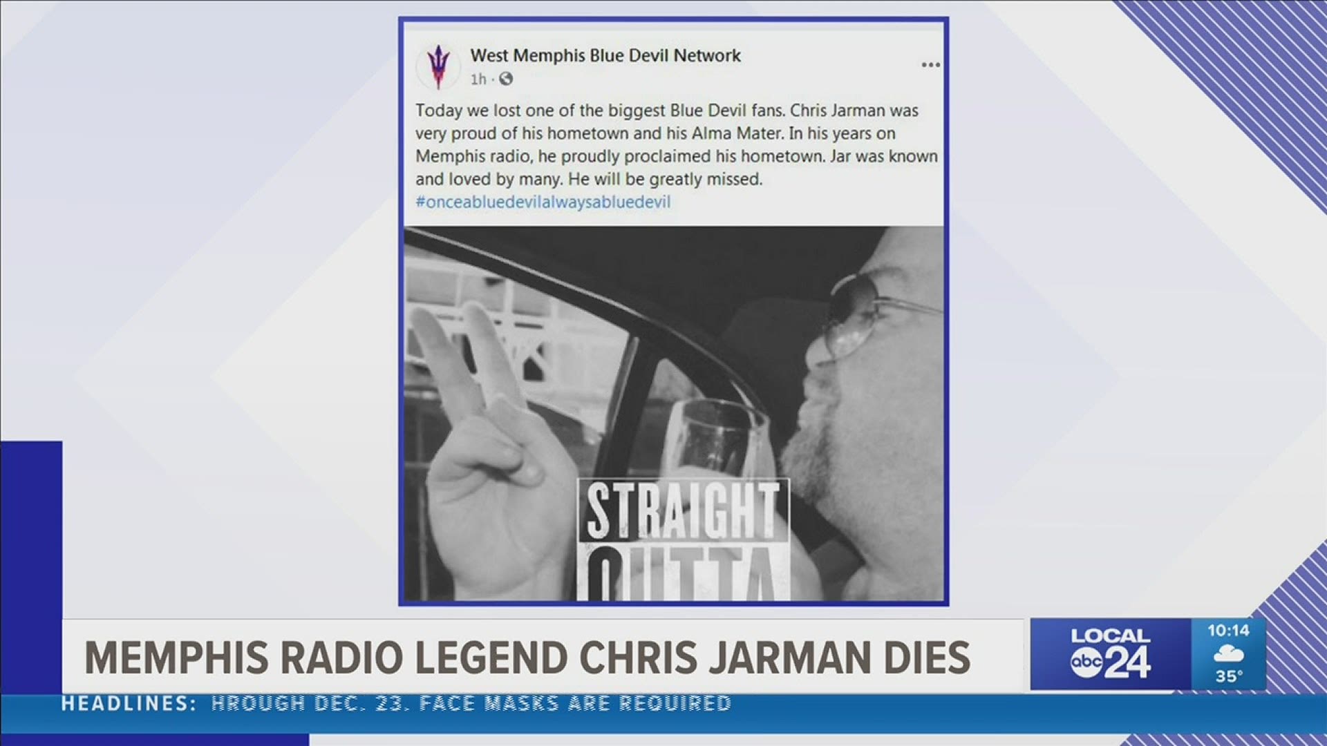 Chris Jarman, from 98.1 The Max passed away Tuesday night.