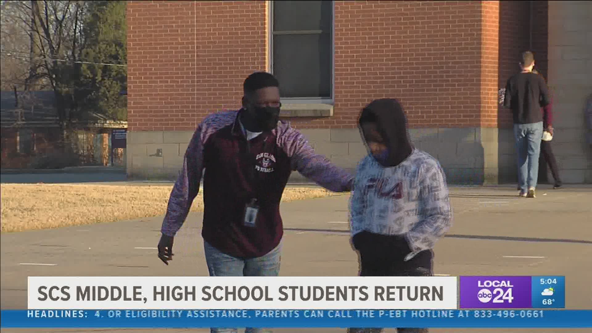 SCS middle and high school students return to in-person learning ...