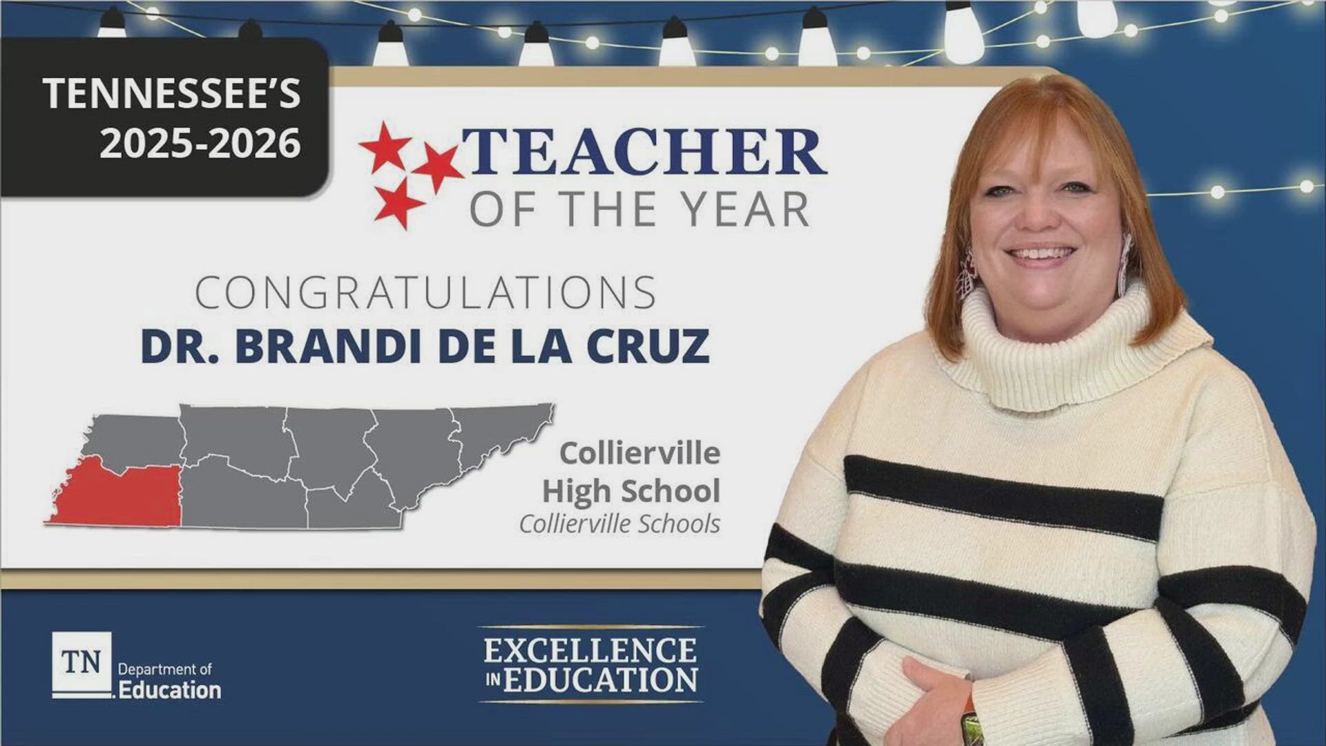 A Collierville High School math teacher has been named the Tennessee Teacher of the Year. 