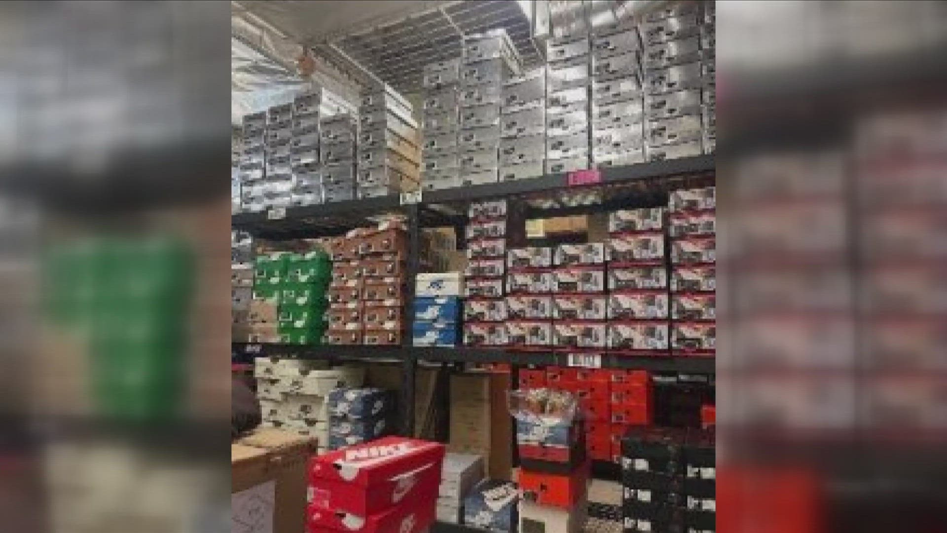 Los Angeles police posted pictures online of the dozens and dozens of shoeboxes that were taken.