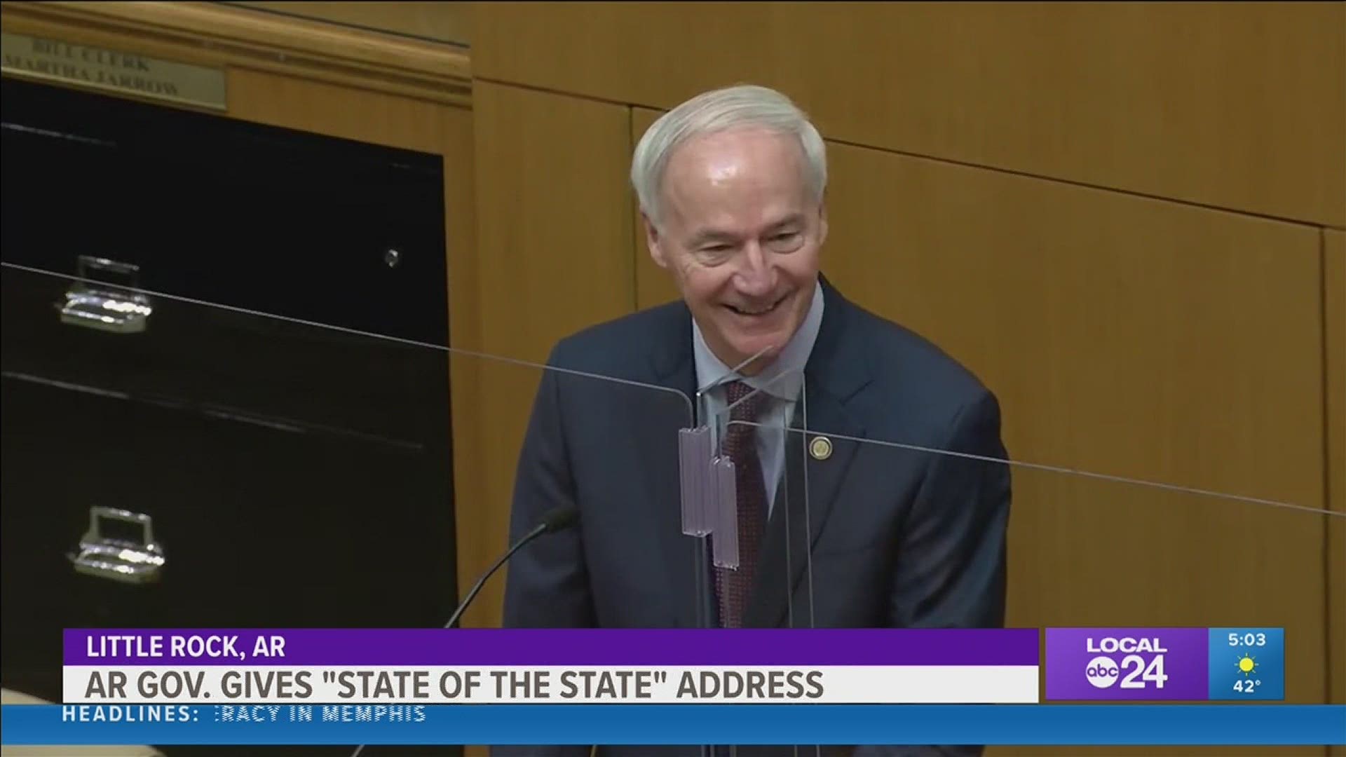 Gov. Asa Hutchinson provided the State of the State Address on Tuesday morning, Jan. 12 to members of the Arkansas General Assembly.
