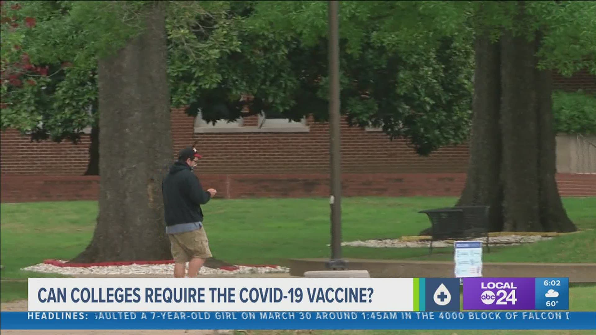Colleges nationwide are divided on whether to require vaccinations for the coronavirus.
