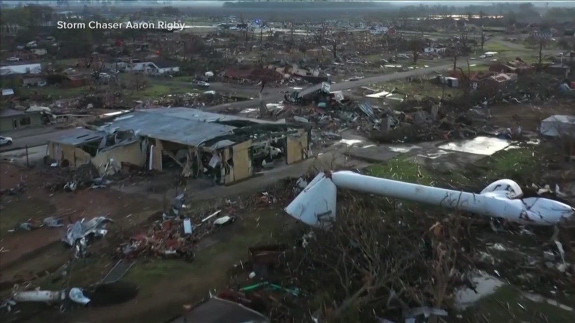 Tornado cut through Rolling Fork, Mississippi with 20 confirmed deaths