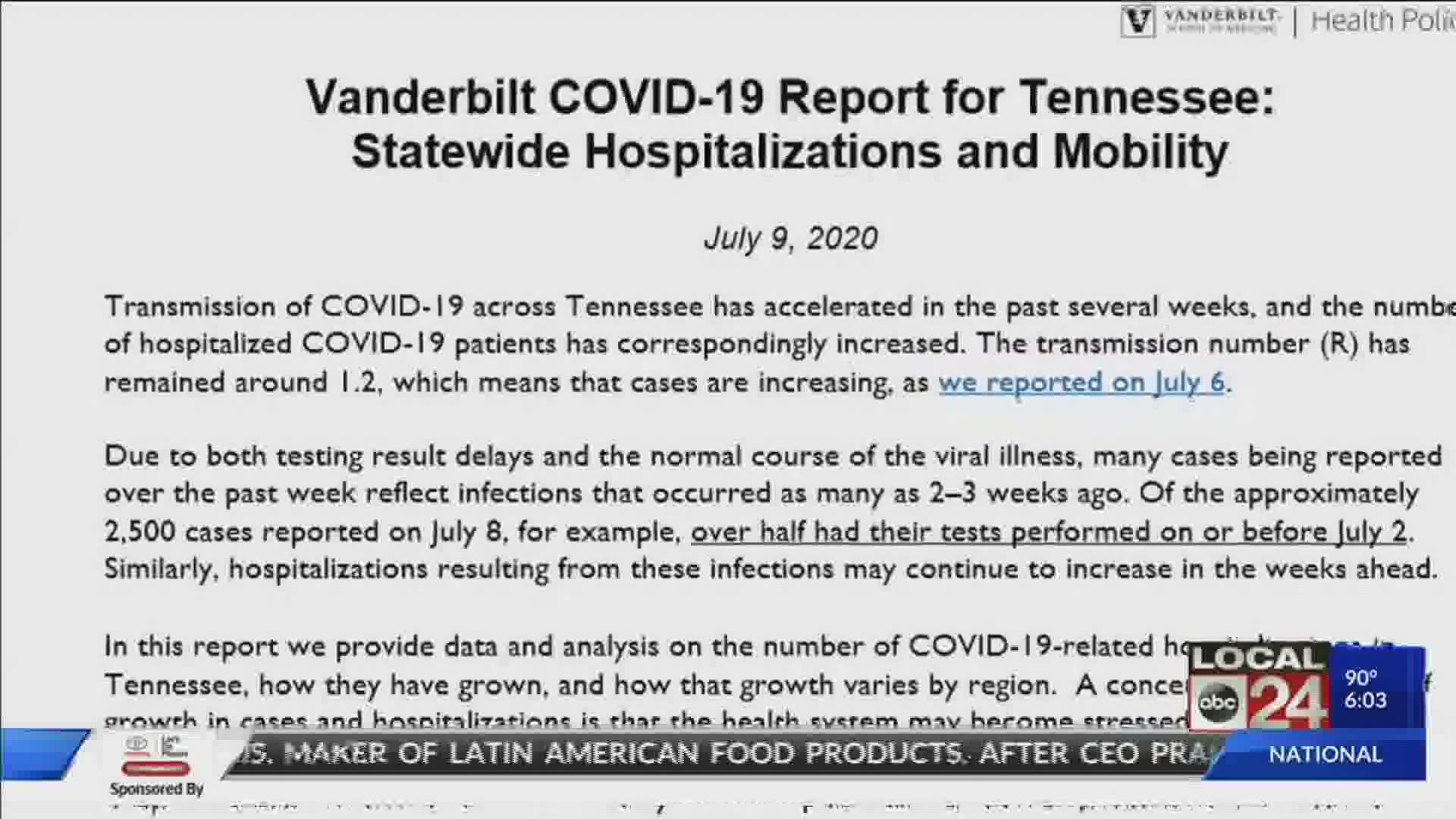 New Vanderbilt data shows largest weekly hospitalization increase; health experts concerned about available beds in coming weeks.