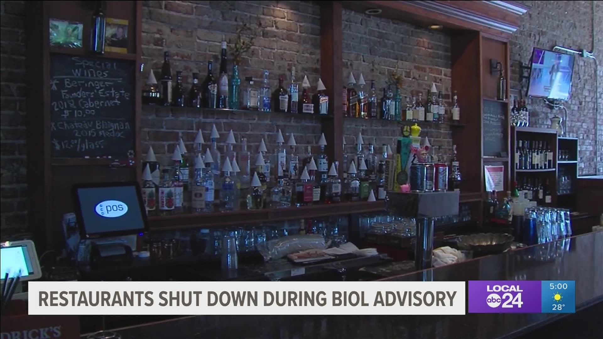 Restaurants who are MLGW water customers are impacted, and MLGW leaders are unsure when the advisory can be lifted.