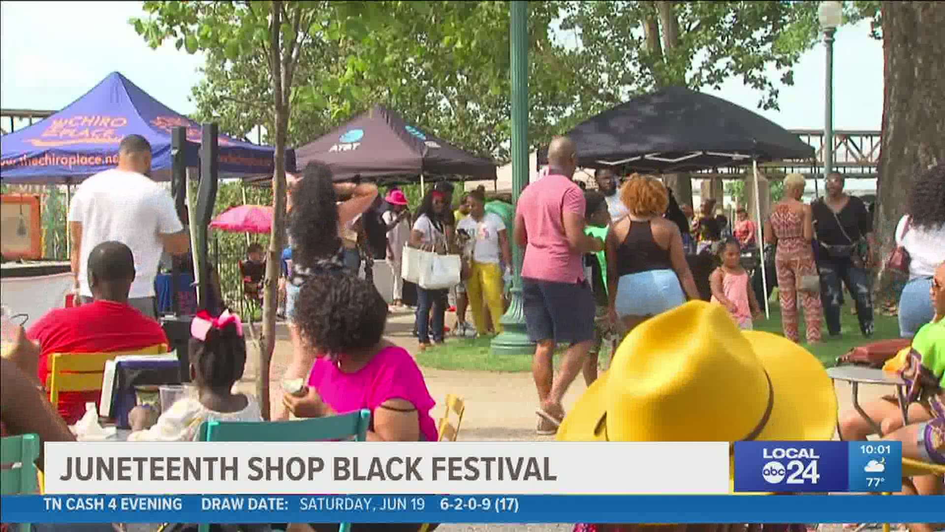 The Juneteenth Shop Black Festival was virtual last year. This year, the event was a full-day celebration downtown featuring more than 50 black owned businesses.