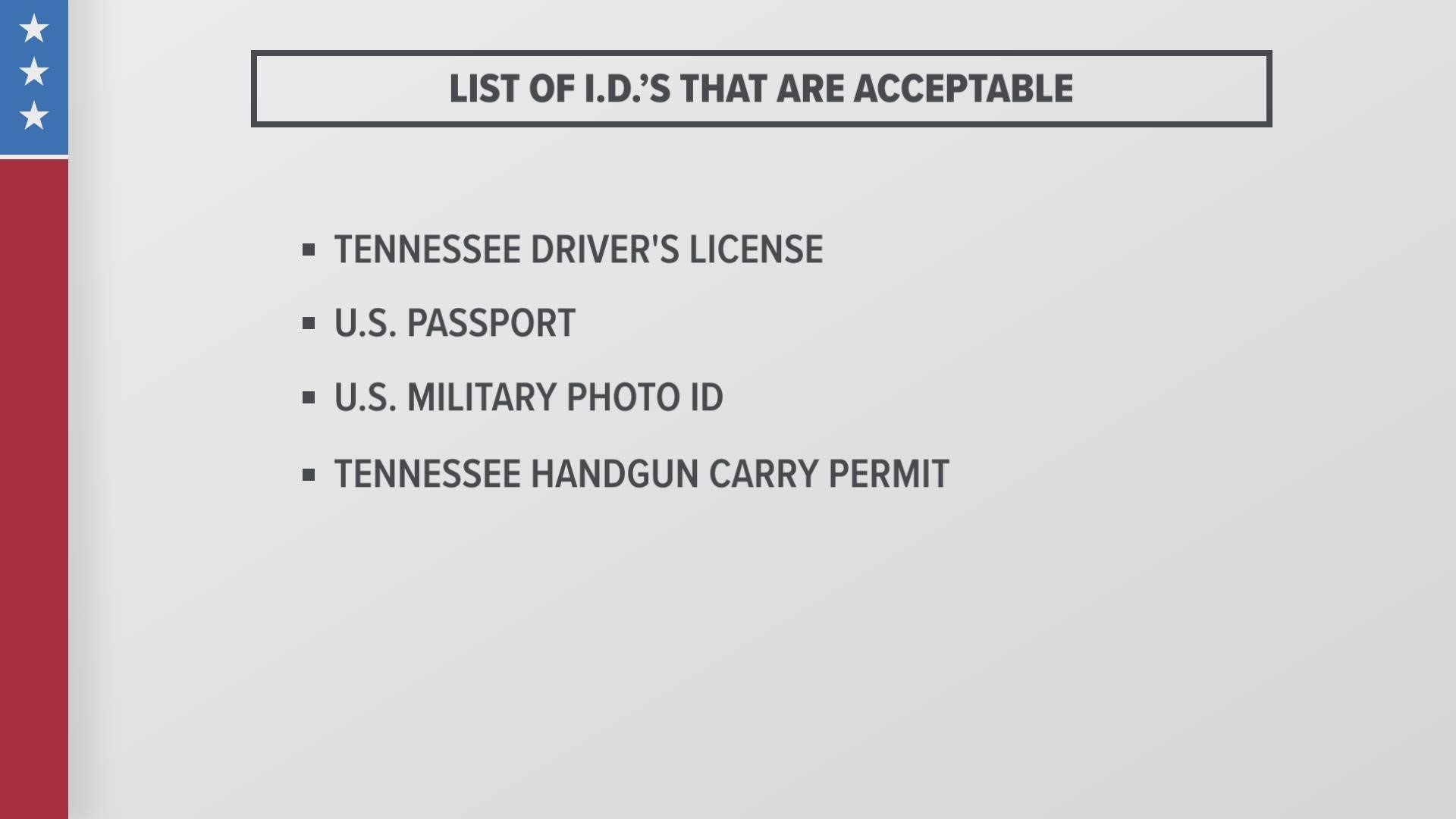 Voters must present a photo I.D. in order to cast their ballots.