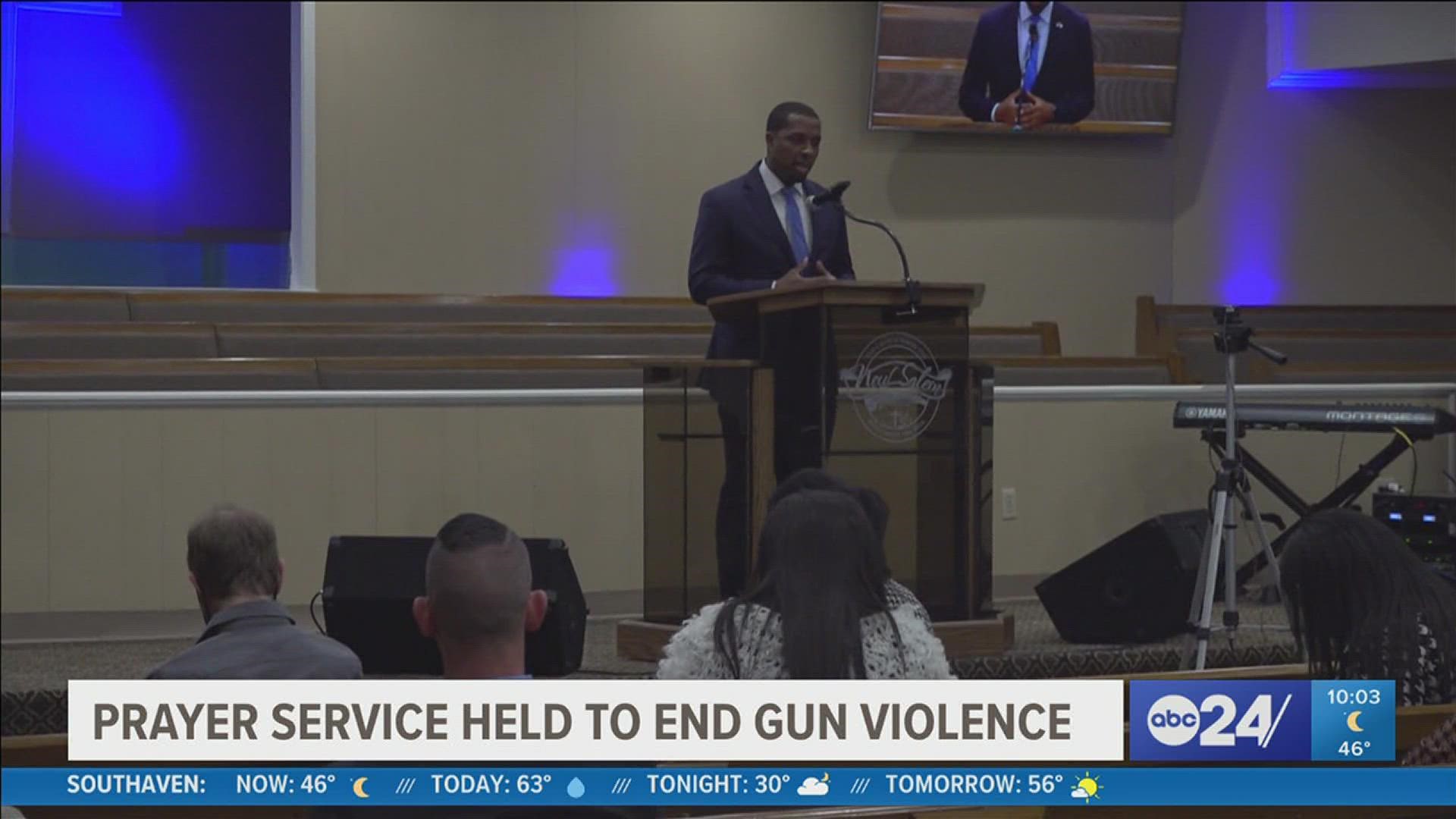 Eight pastors from across Memphis gathered to offer prayers of gun violence, forgiveness, unity of our community and families, healing and for the City of Memphis