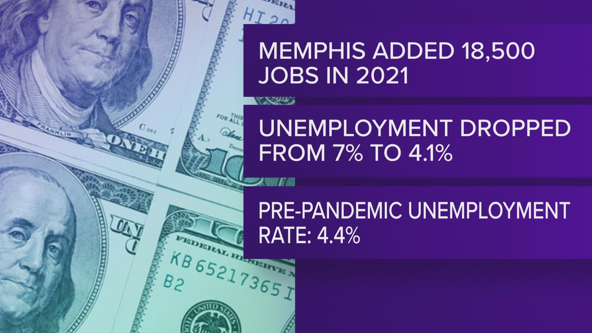 The new report says the economy in the Memphis area grew at a faster pace than the U.S. economy last year.